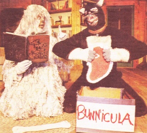 A DOG (Monica Rose Mallory) and a cat (Rick Robinson, Jr.) have a strange encounter in 'Bunnicula' an entertaining yet educational production.